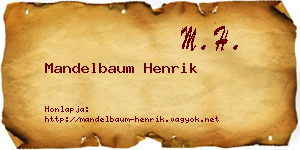 Mandelbaum Henrik névjegykártya