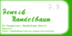 henrik mandelbaum business card